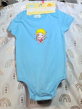 Up Cycled Angel of Mine Baby Girls' Light Blue One-Piece Bodysuit